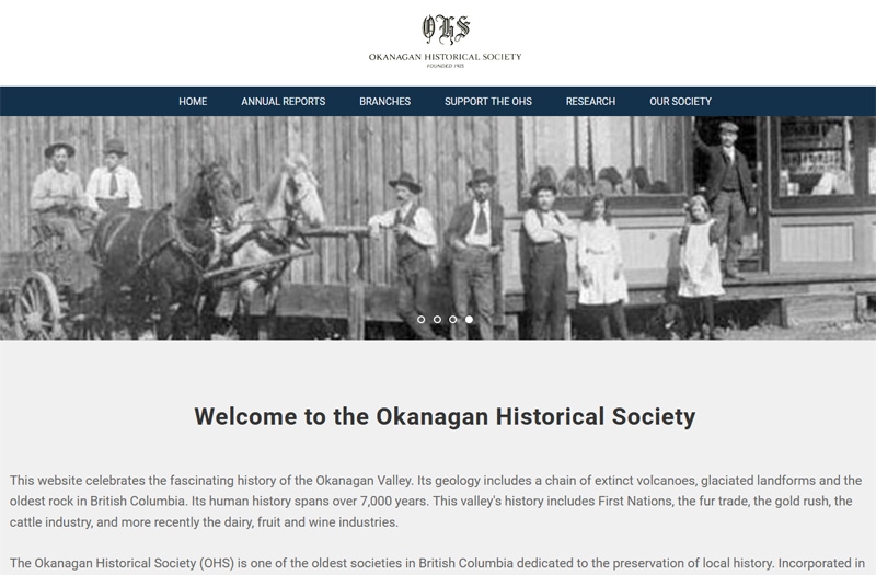 Okanagan Historical Society homepage